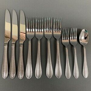 Home Target Weave Pattern Stainless Steel Knives Forks Spoon Lot of 10
